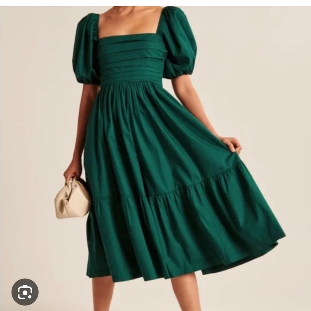 ABERCROMBIE puff sleeve midi dress